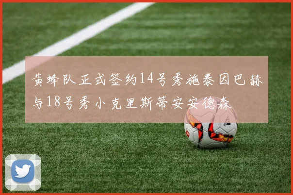 黄蜂队正式签约14号秀施泰因巴赫与18号秀小克里斯蒂安安德森